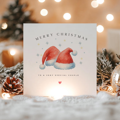 Christmas Card For Couple, Special Couple Christmas Card, Special Friends ,Family ,Couple, To Both Of You Christmas Card, Hats