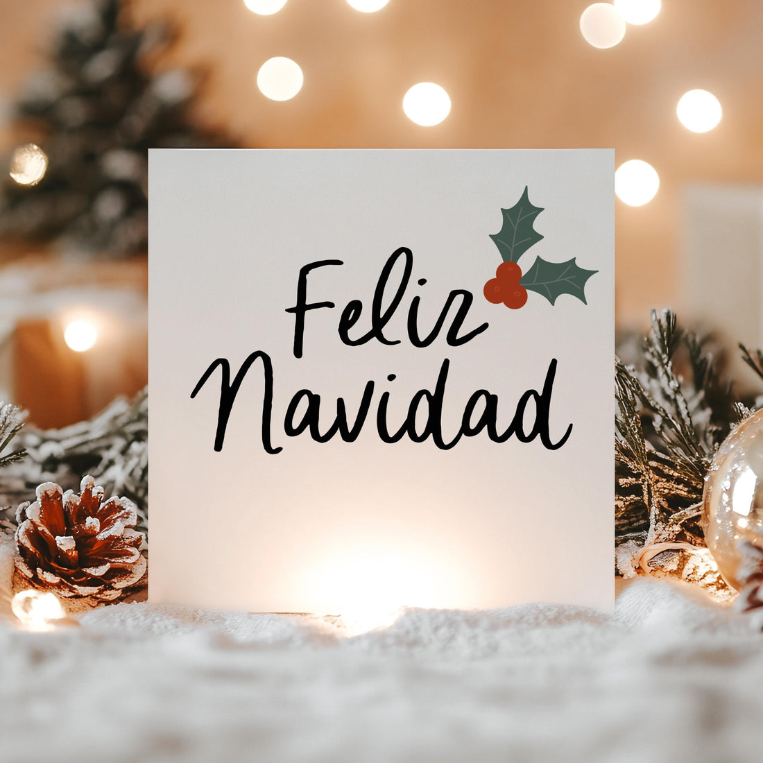 Handmade Christmas Card- Handmade Christmas Gift -Christmas Card For Friends, Family, Besties, Boyfriend, Partner, Feliz Navidad