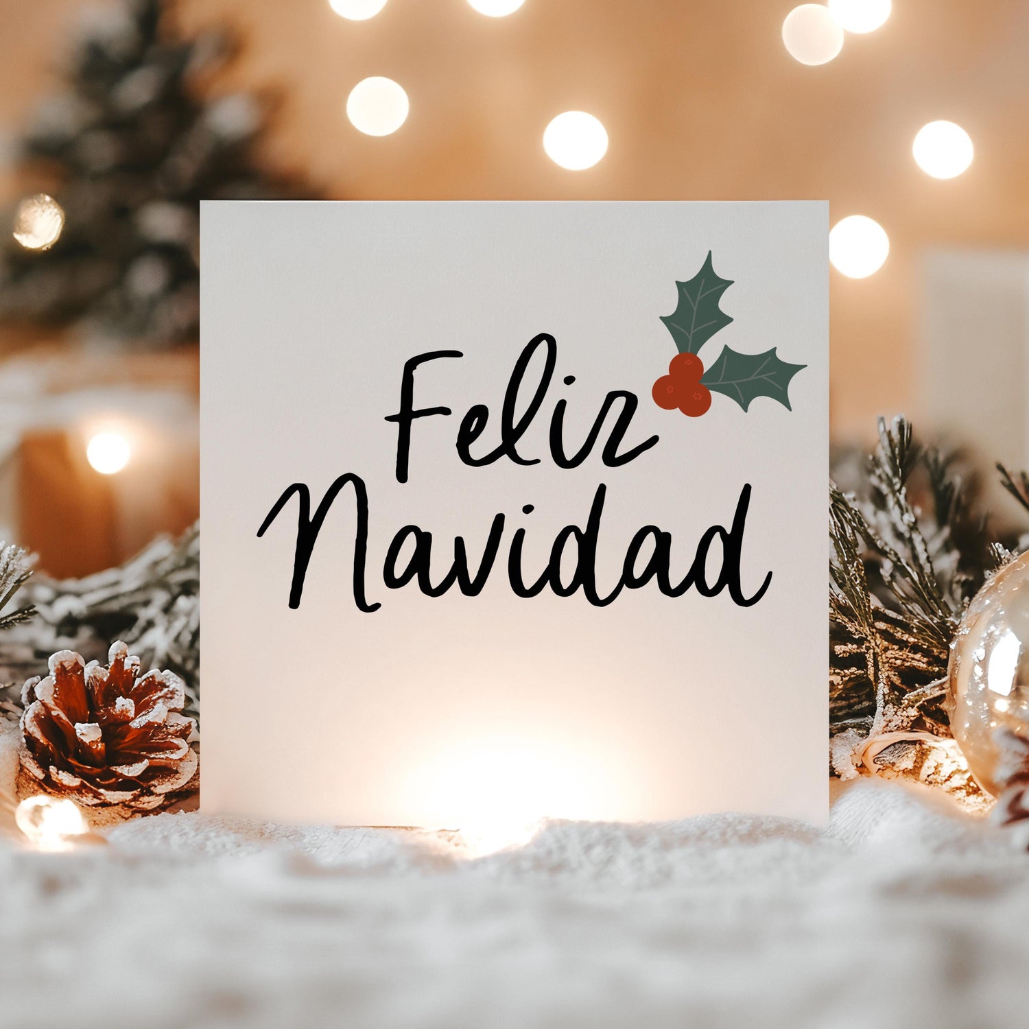 Handmade Christmas Card- Handmade Christmas Gift -Christmas Card For Friends, Family, Besties, Boyfriend, Partner, Feliz Navidad