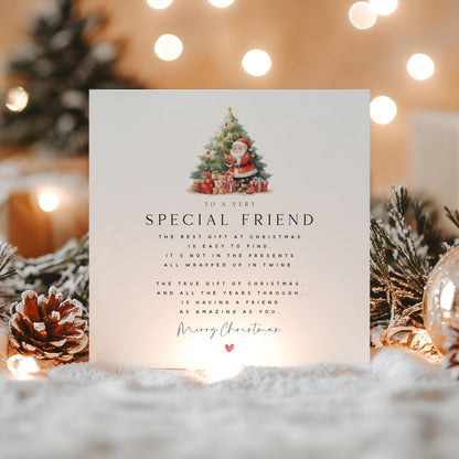 Special Friend Christmas Card-Christmas Card For Best Friend-Christmas Card For Friend -Bestie Christmas Card-Friend Poem Card-Santa Claus