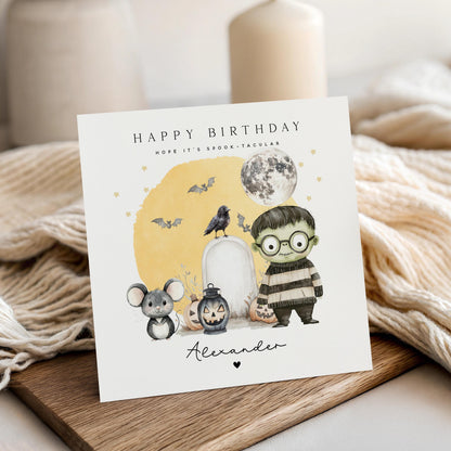 Personalised Cute Zombie Halloween Card
