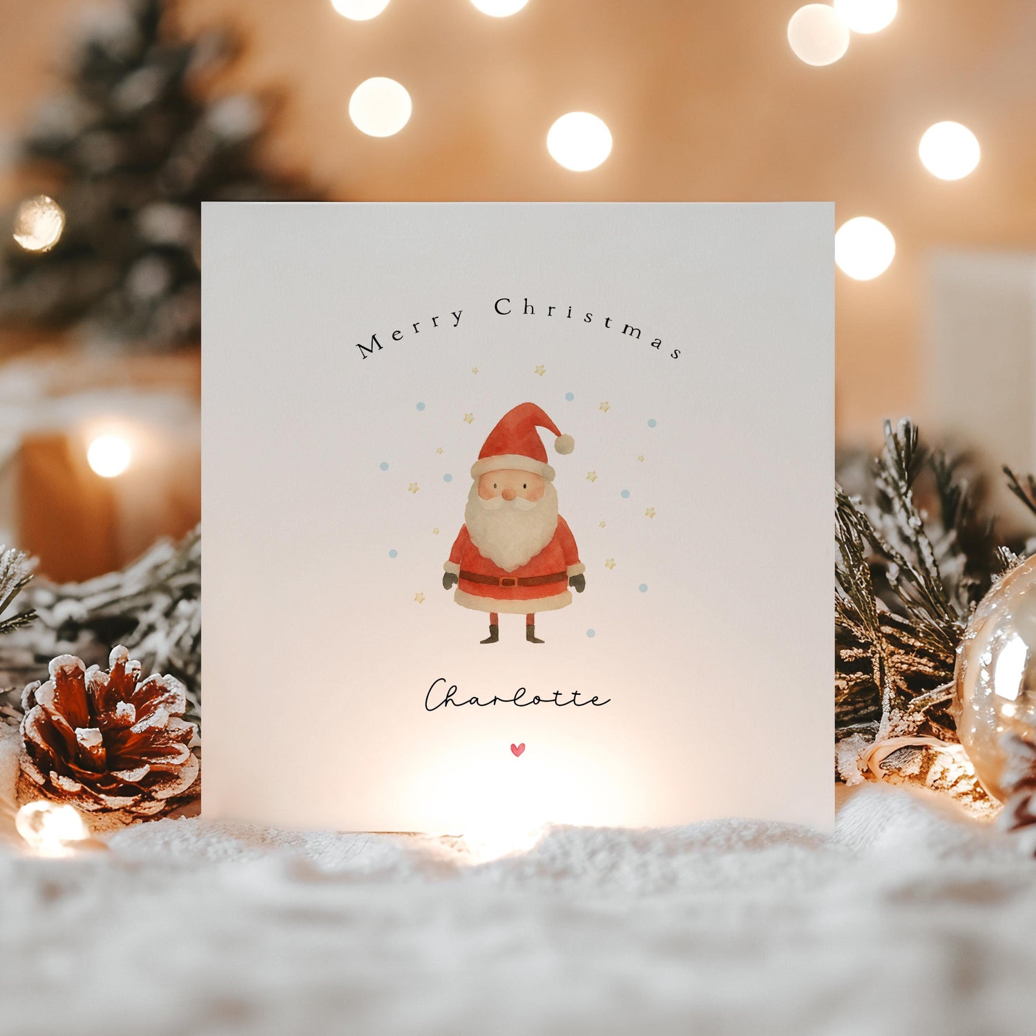 Personalised Christmas Card-Christmas Card For Her, Family, Friends, For Him-Christmas Gift For Family Friends-Fun Christmas Card-Santa