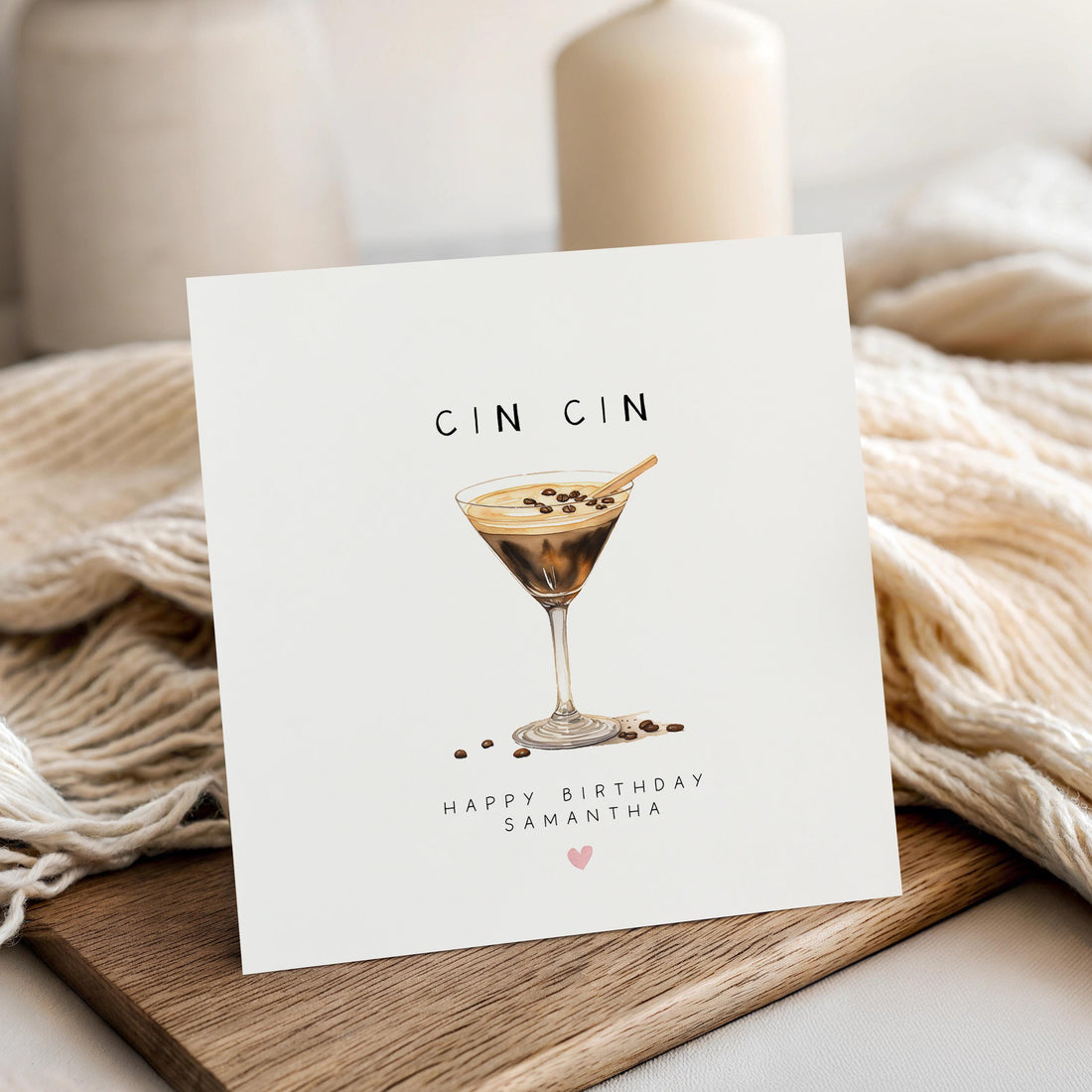 Cin Cin Espresso Martini Cocktail Birthday Card
