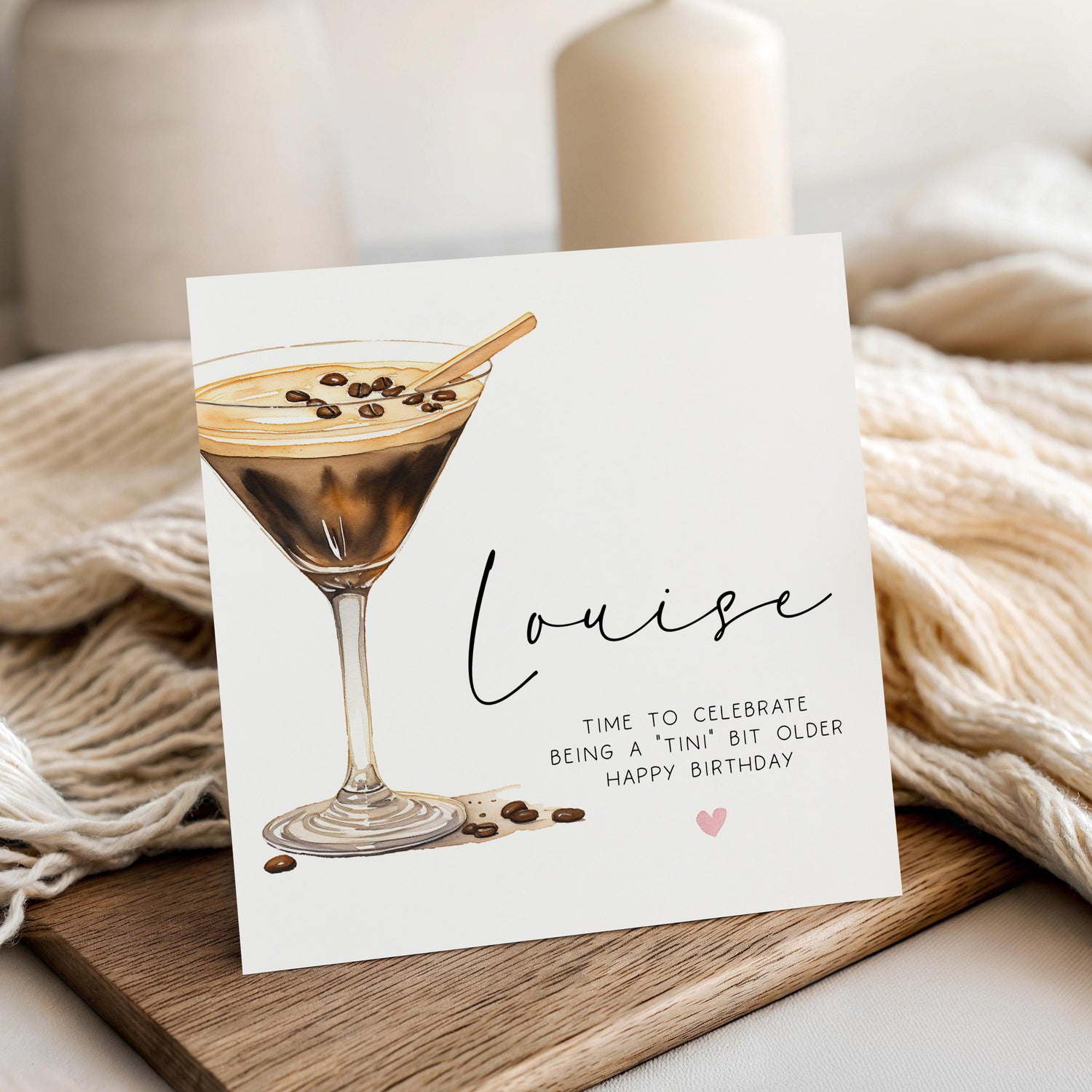 Personalised Birthday Card, Tini Bit Older Espresso Martini Card, Daughter, Granddaughter, Sister, Niece  Birthday Card, Kraft Envelope