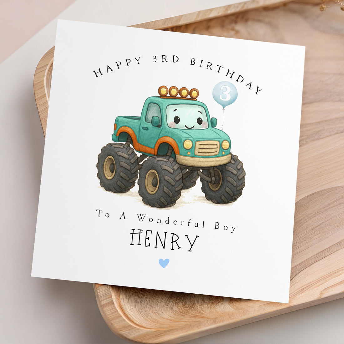 Personalised Boys Birthday Card, Monster Truck, Leave Any Name and Age, Birthday For Son, Nephew, Grandson, Friend