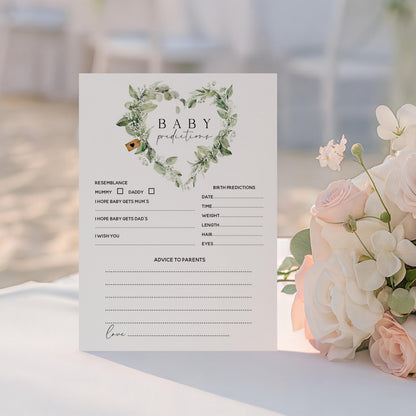 Baby Shower Botanical Prediction Advice Cards, Handmade Baby Sprinkle Game, Gender Neutral, Mum To Be Gender Reveal, Party Games