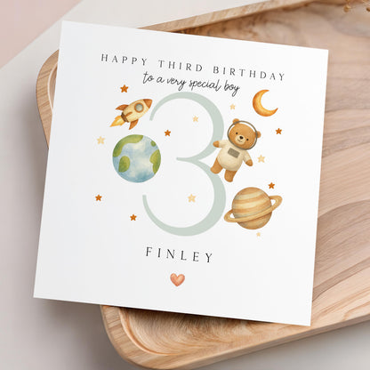 Personalised Space Birthday Card, Children&
