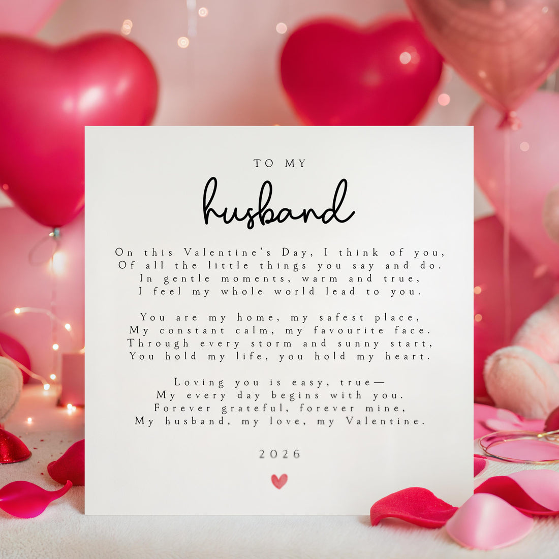 Husband Valentines Day Card, Valentines Poem Card, Valentines Gift, Card For Husband, Valentines Card For Him, Valentines Day