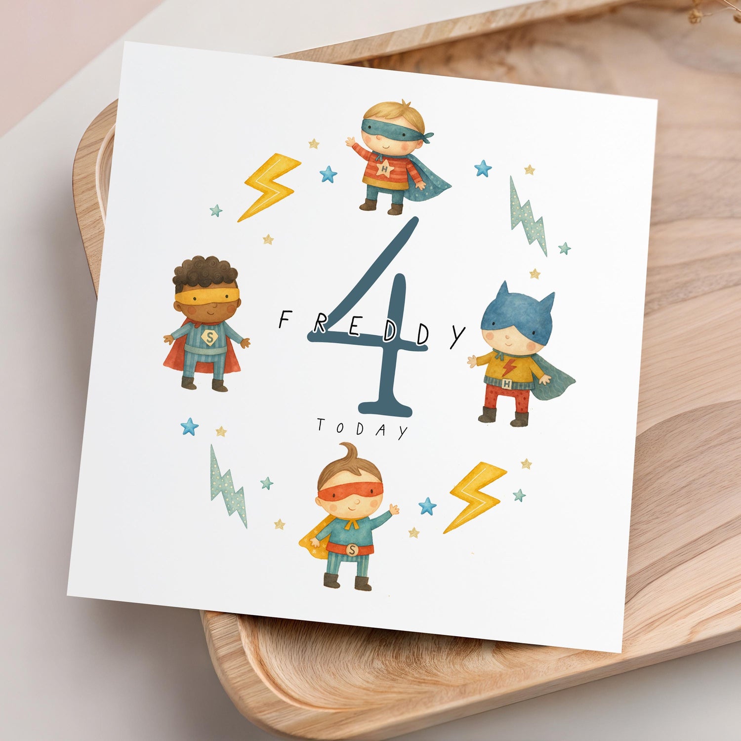 Personalised Superhero Birthday Card, Children&