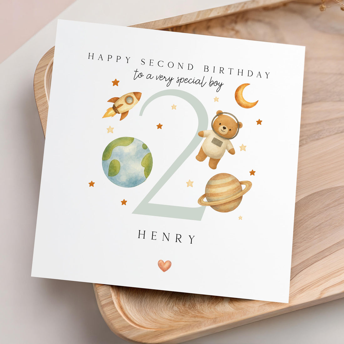 Personalised Space Birthday Card, Children&