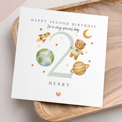 Personalised Space Birthday Card, Children&
