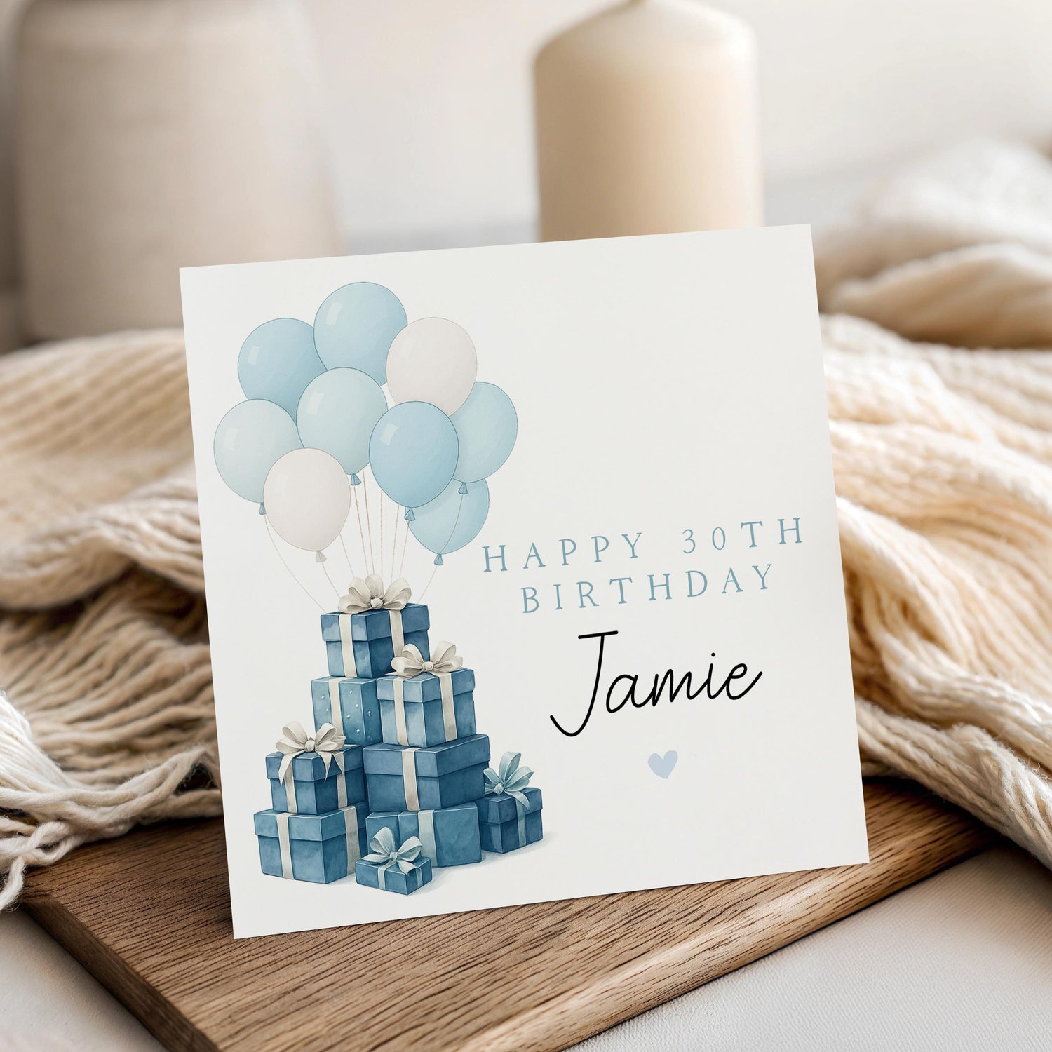 Blue Presents &amp; Balloons Card Any Age