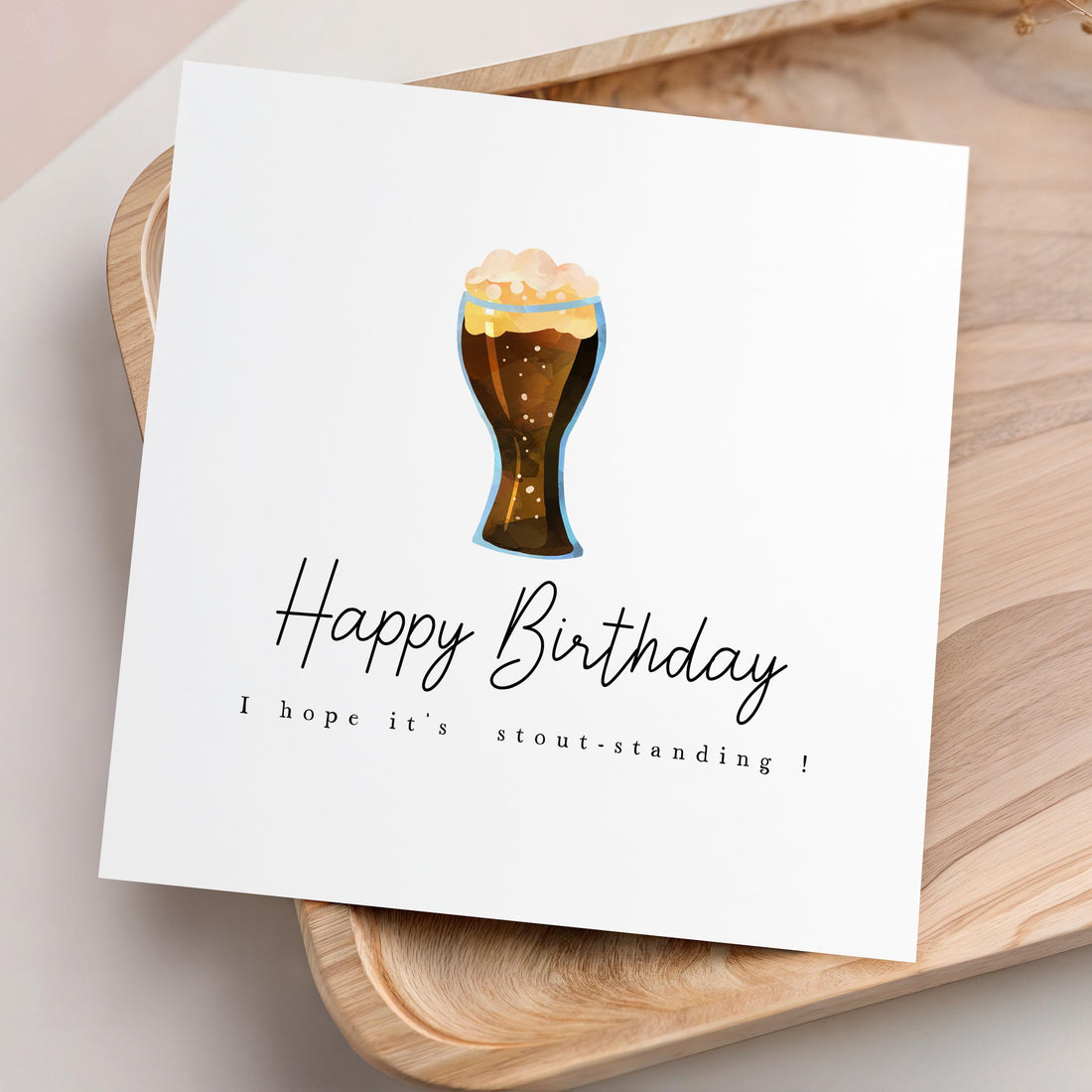 Handmade Birthday Card,Irish Stout Birthday Card Men,Beer Ale Card, Birthday For Him, Boyfriend, Dad, Birthday Gift -Stout Standing Birthday