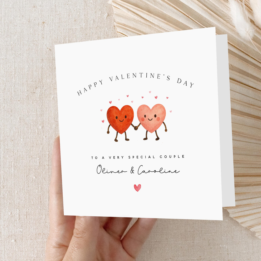 Valentines Card To The Both Of You Card Hearts Holding Hands