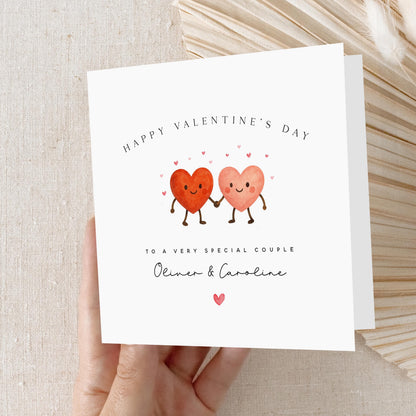 Valentines Card To The Both Of You Card Hearts Holding Hands