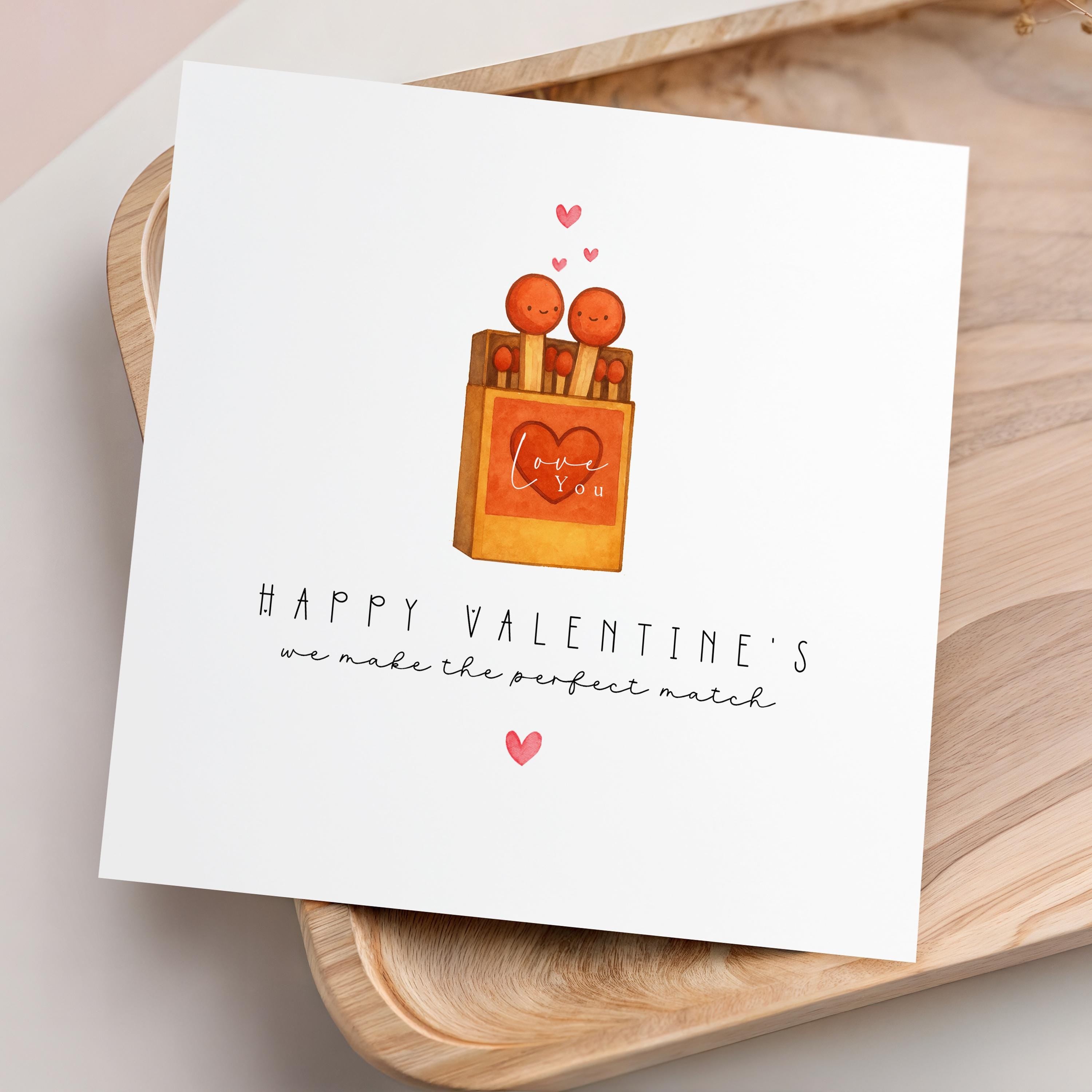Valentines Card, The Perfect Match For Girlfriend Boyfriend, Husband Wife Partner Card, Handmade Valentines Gift