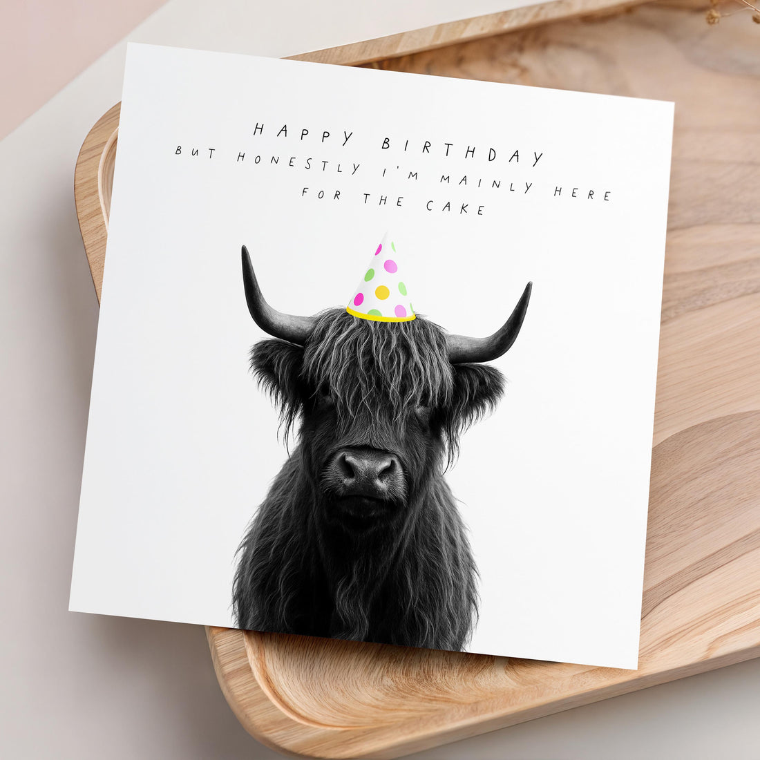 Personalised Birthday Card, Highland Cow Birthday Card, Birthday Card For Wife, Sister, Daughter, Auntie, Kraft Envelope 6 x 6