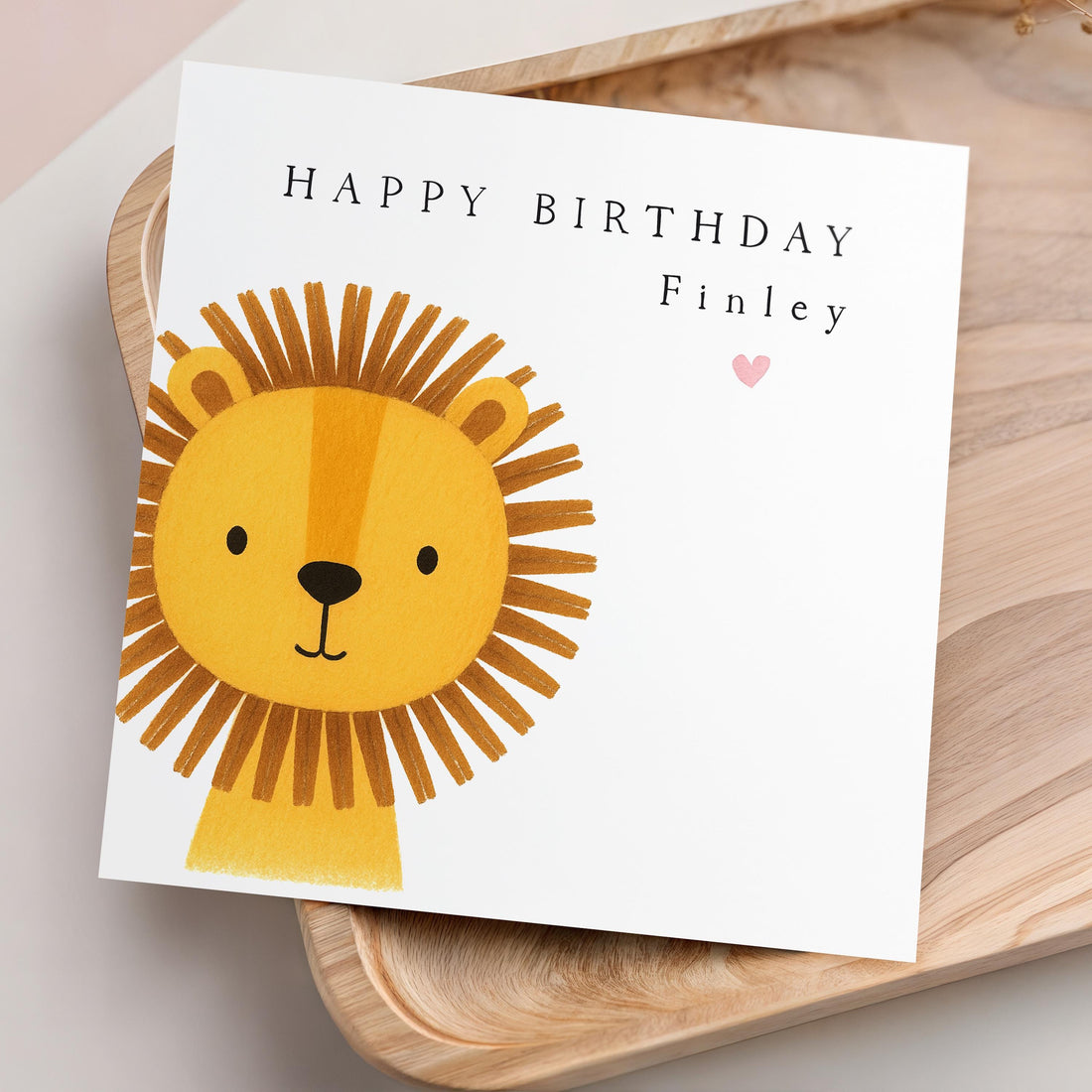 Personalised Birthday Card, Kids Birthday Cards, Lion Birthday, Son, Daughter, Granddaughter, Grandson Birthday Card, Kraft Envelope