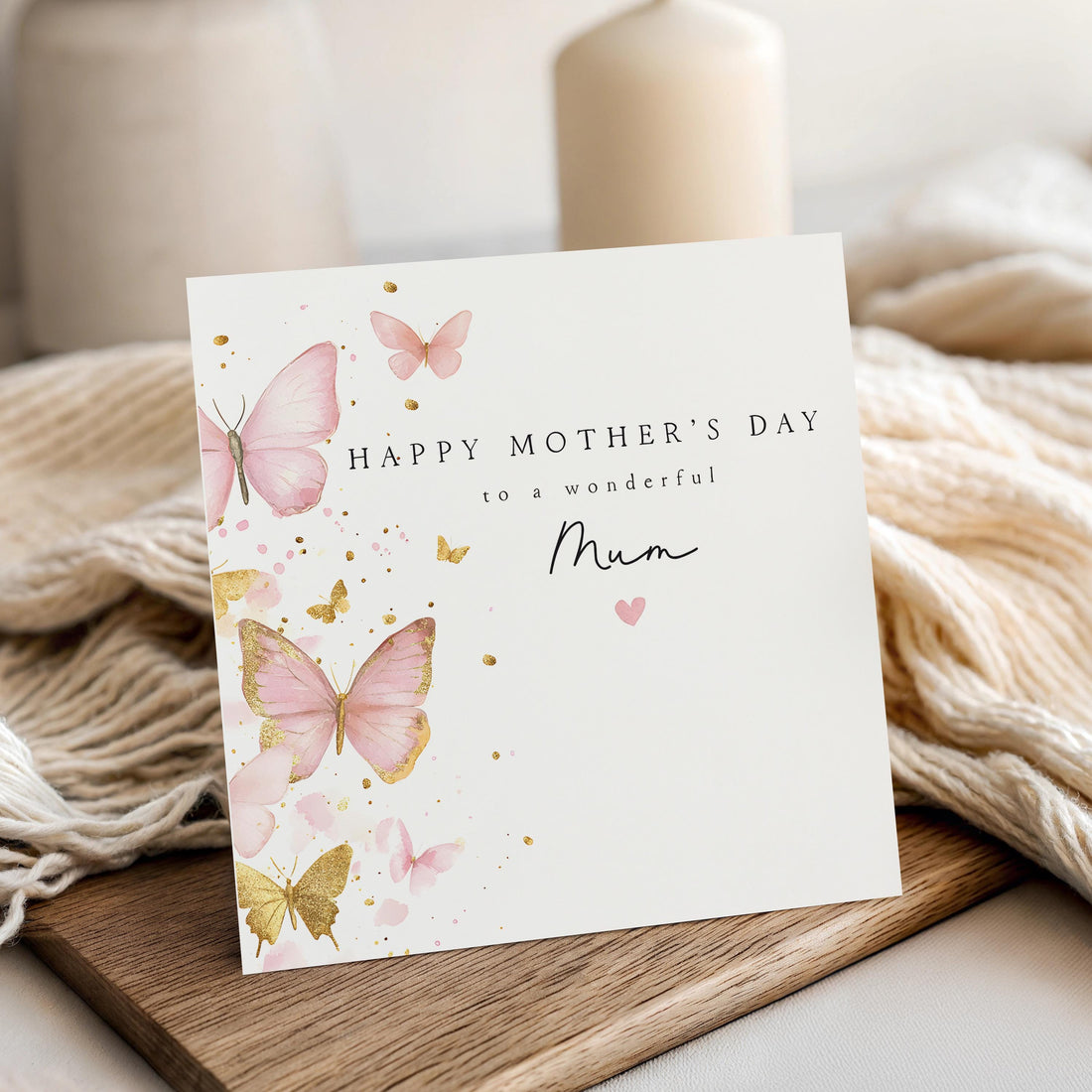 Mothers Day Card, Butterfly Card, Happy Mother&