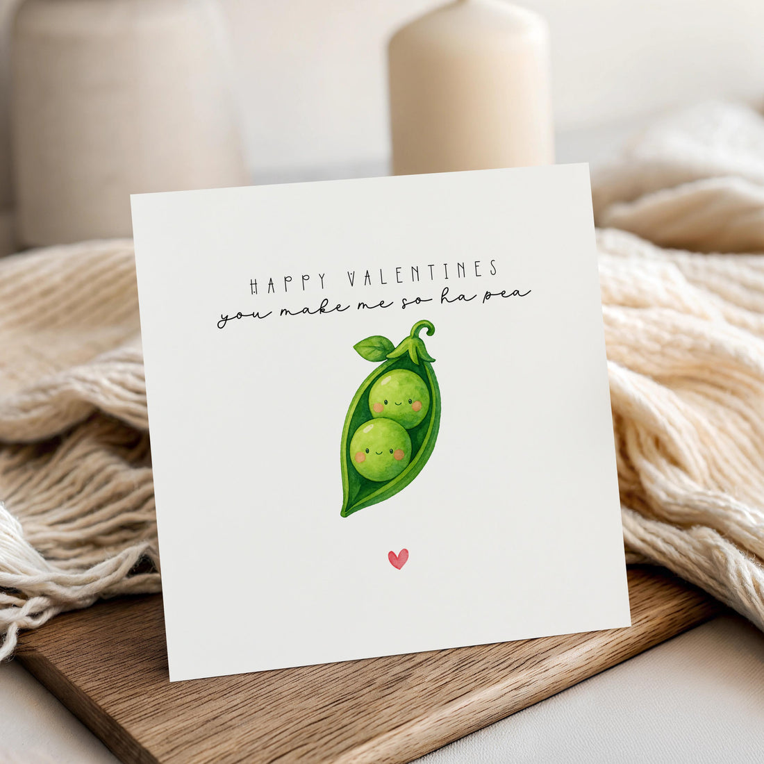 Handmade Valentines Day Card, You Make Me So Ha Pea , Valentines Gift, Card For Husband, Valentines Card For Her, Valentines Day