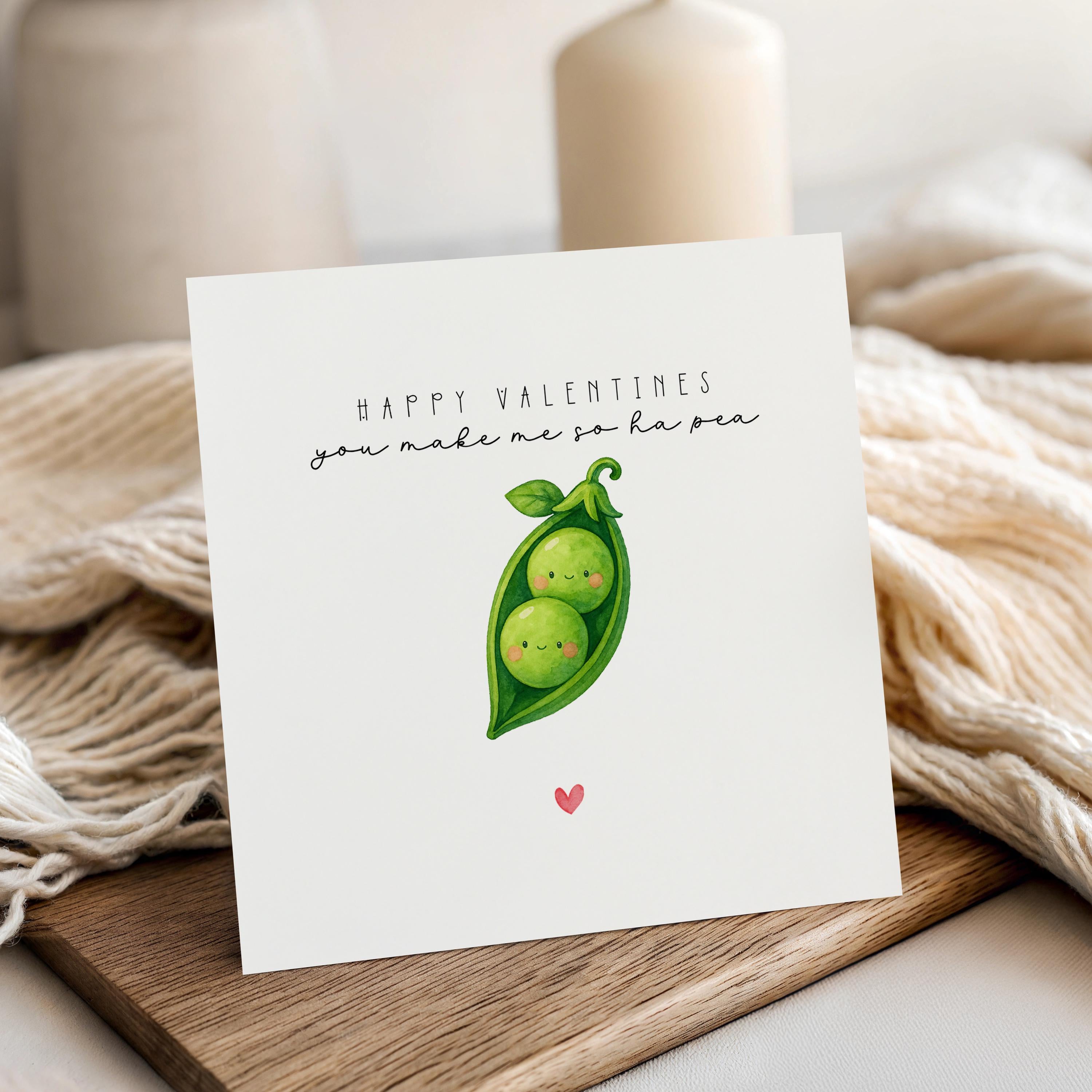 Handmade Valentines Day Card, You Make Me So Ha Pea , Valentines Gift, Card For Husband, Valentines Card For Her, Valentines Day