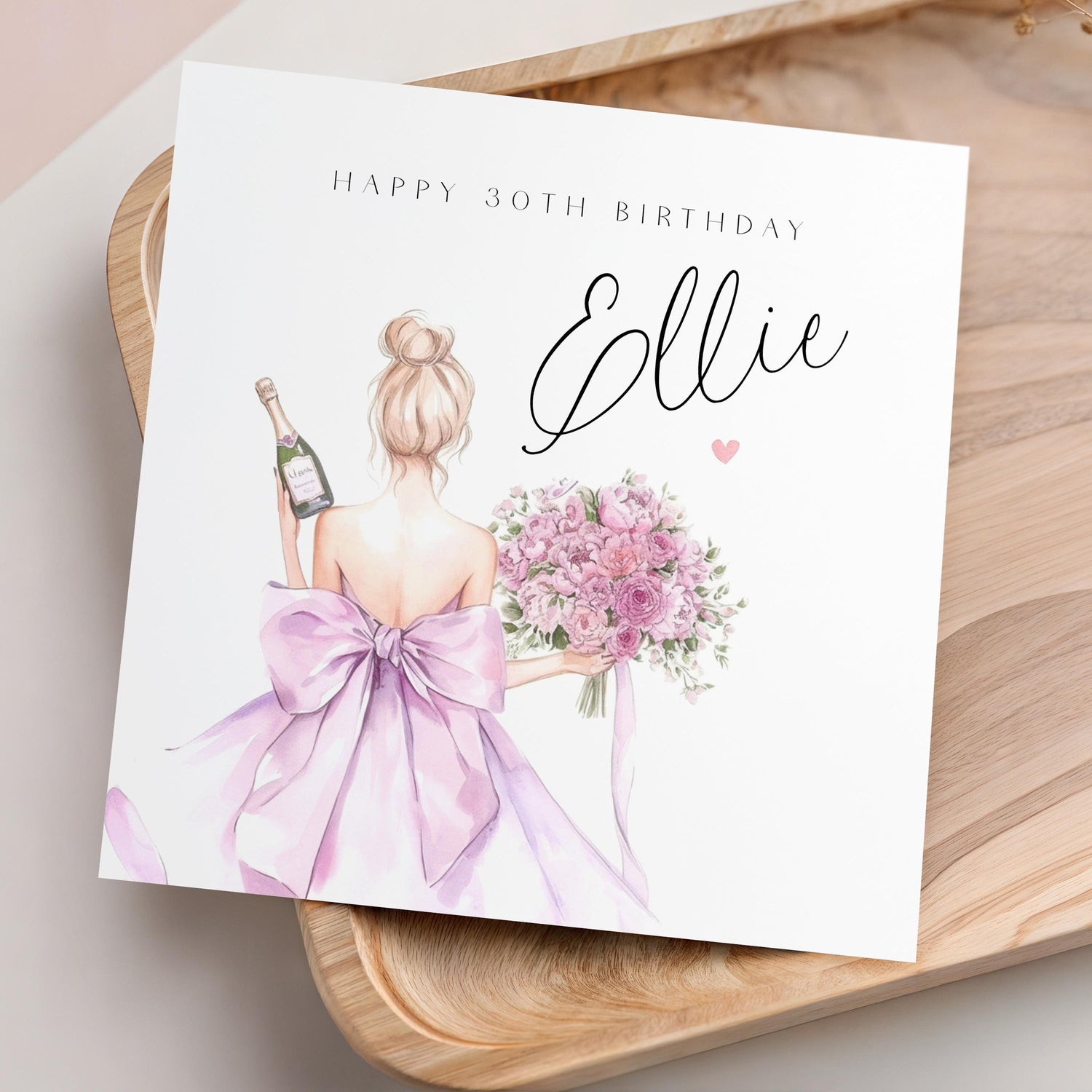 Personalised Birthday Card, Any Age, Special Milestone Birthday, 18th, 21st, 30th, Champagne Card, Daughter, Sister, Niece, Handmade Card