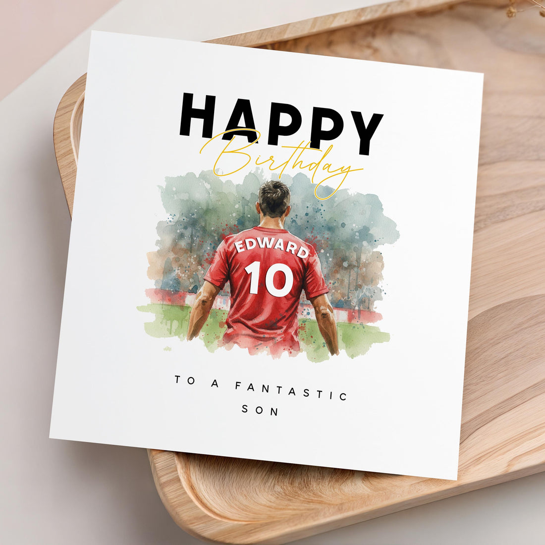 Football Birthday Card Personalised, Football Shirt Card, Birthday For Son, Boy, Nephew, Grandson, 10th,13th,16th,18th,21st,30th Any Age