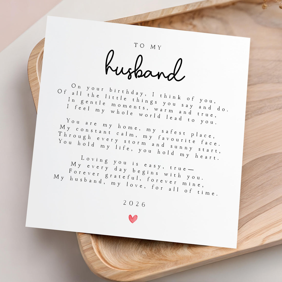 Husband Birthday Day Card, Poem Card, Husband Gift, Card For Husband, Birthday Card For Him