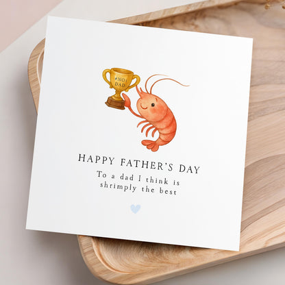 Fathers Day Card- Fathers Day Gift - Shrimply The Best Dad-Card From Kids- Dad Fathers Day Card-Handmade Gift Father Day Card For Dad