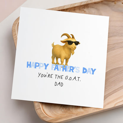 Funny Fathers Day Card - You Are The G.O.A.T., Handmade Card