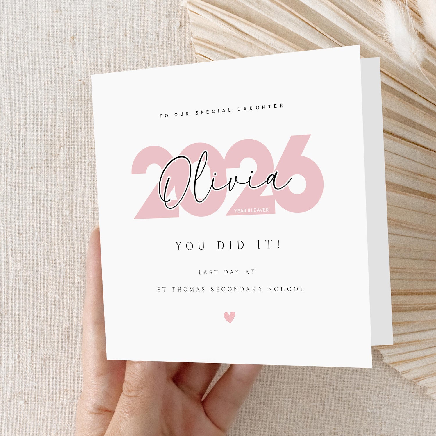 Secondary School Leavers Card-Year 11 Leaver-Personalised School Card-2026 Leaver-Secondary Leaver Gift-Last Day Secondary-Card For Daughter