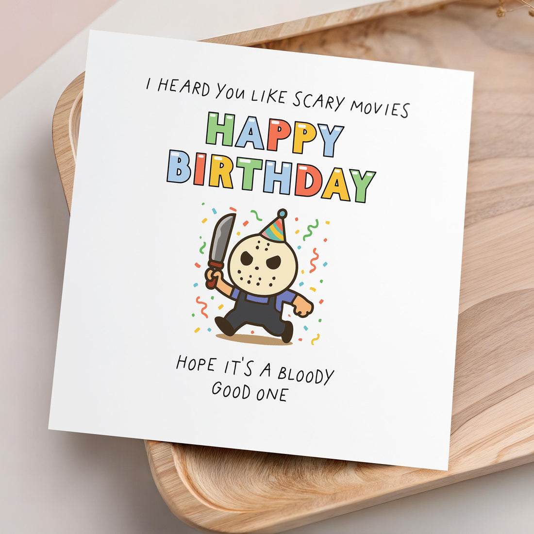 Birthday Card, Scary Movie Fan, Birthday Card Men, Birthday For Friend, Card For Mate, Funny Gift For Him, Horror Movie Handmade Gift