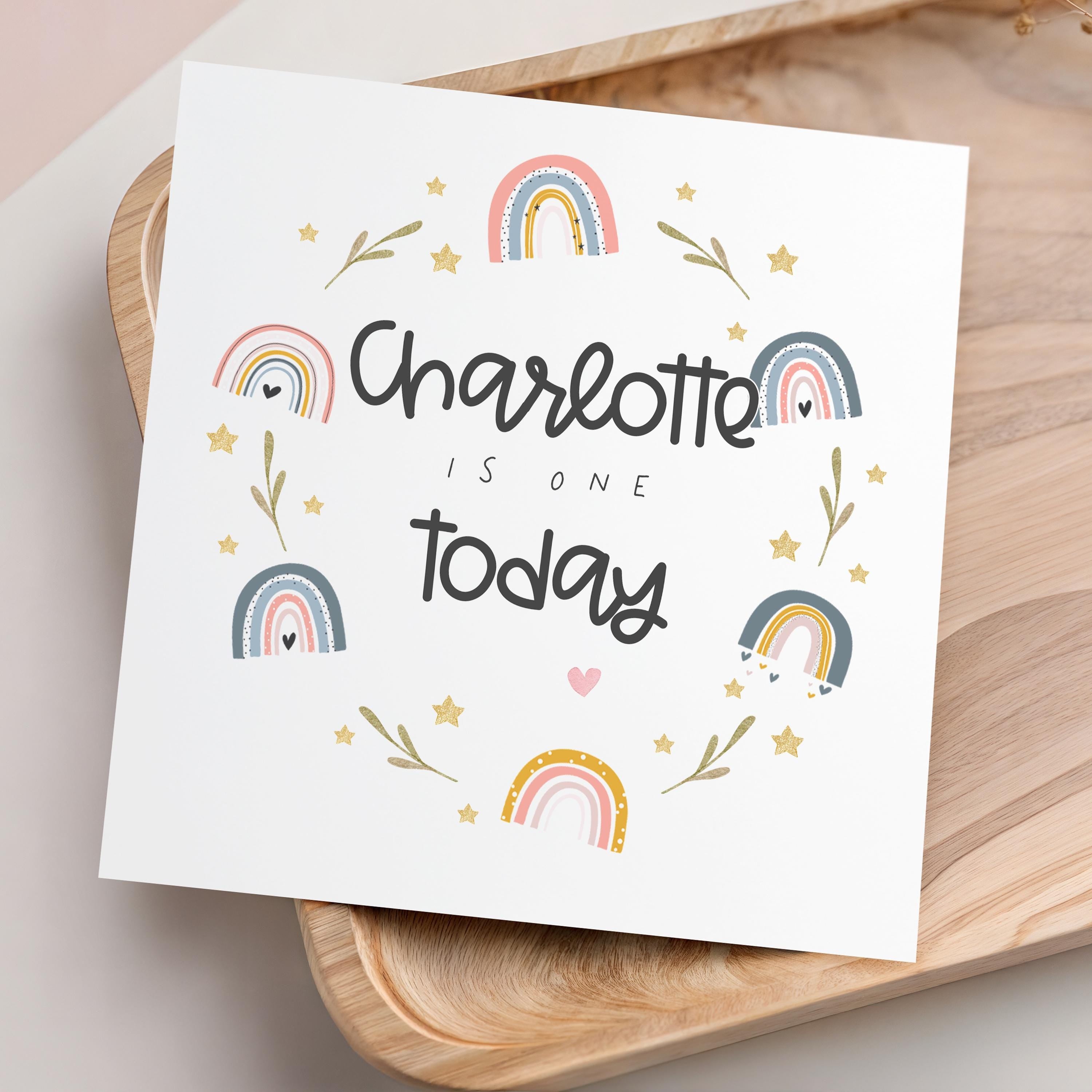 Personalised Rainbow Any Age Birthday Card, 1st, 2nd, 3rd, 4th, 5th, 6th, 7th. 8th Birthday GiftEnvelope