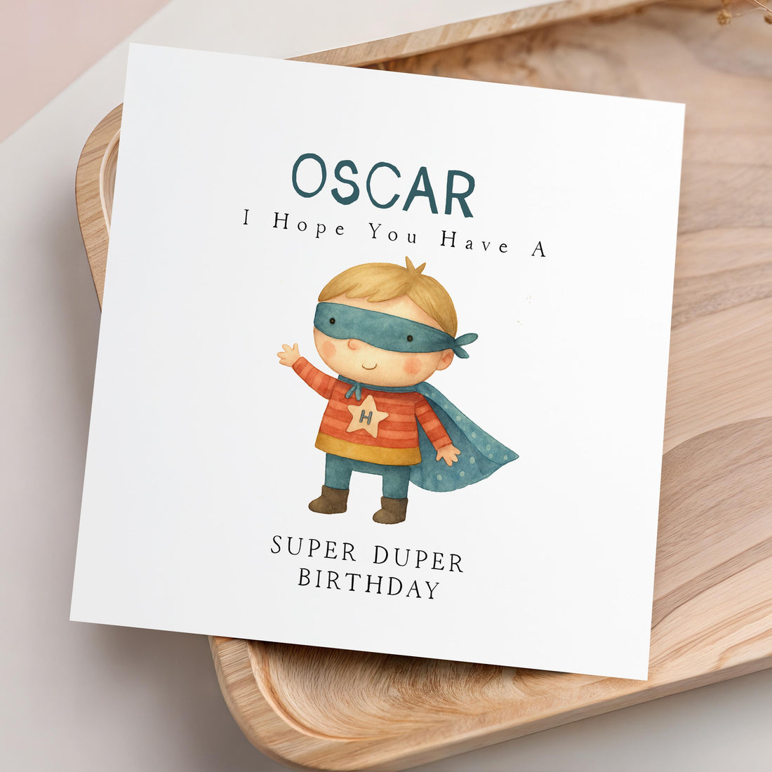 Personalized Superhero Birthday Card, Little Hero Design