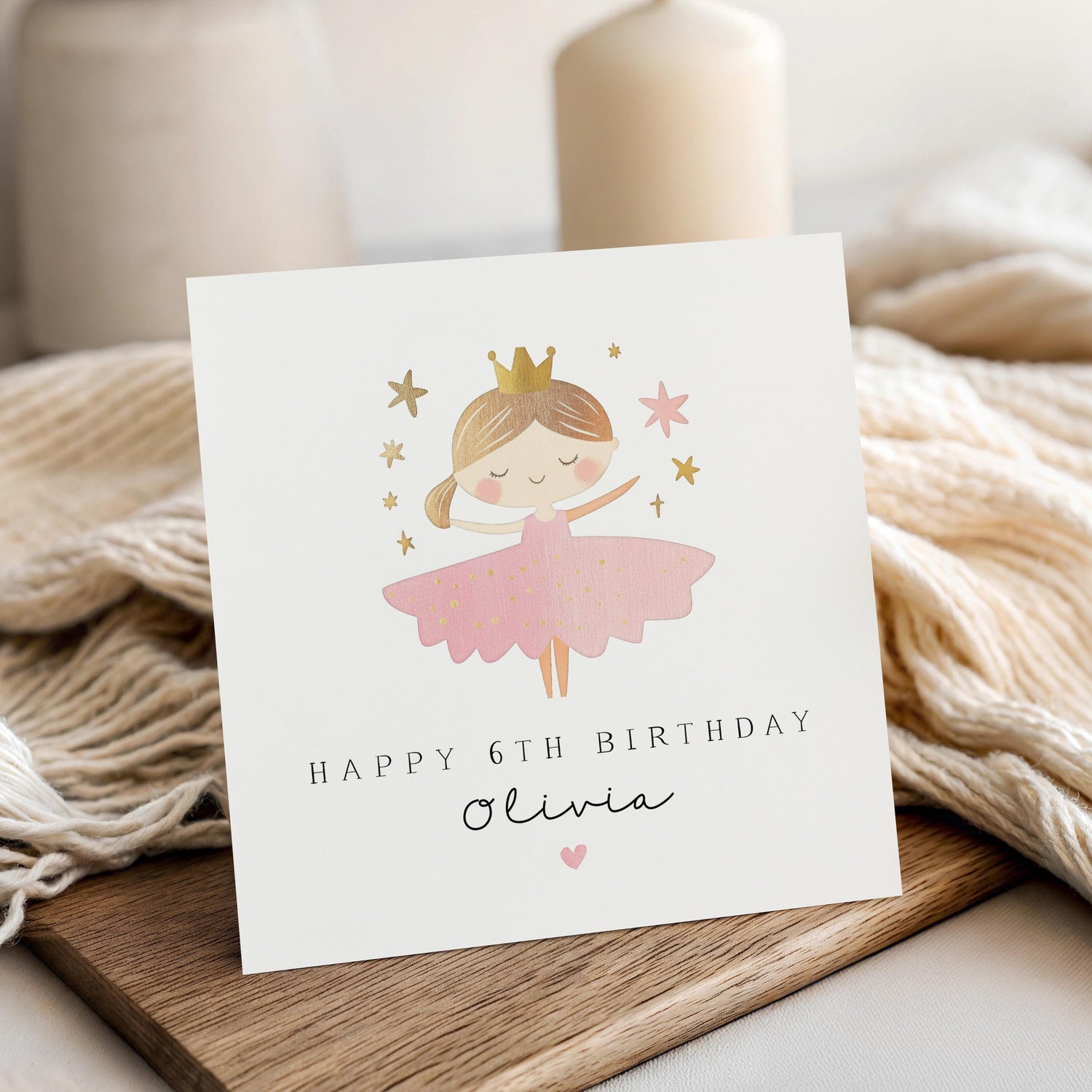 Personalised Princess Birthday Card, Girls Birthday Card, Princess Birthday, Any Age Card, For Granddaughter, Daughter, Niece, Princess Gift