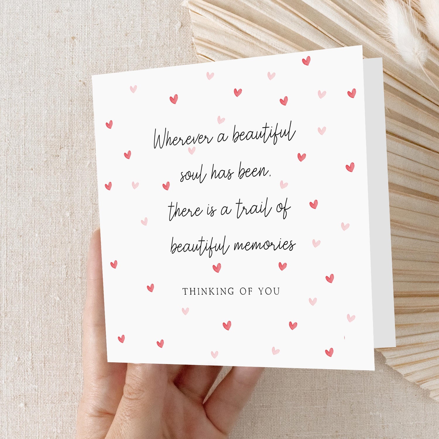Sympathy Card, Condolence Card ,Hearts, Thinking Of You, Bereavement, Sorry For Your Loss, Beautiful Soul, For Family, Friends-Sympathy Gift