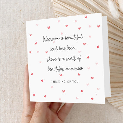 Sympathy Card, Condolence Card ,Hearts, Thinking Of You, Bereavement, Sorry For Your Loss, Beautiful Soul, For Family, Friends-Sympathy Gift
