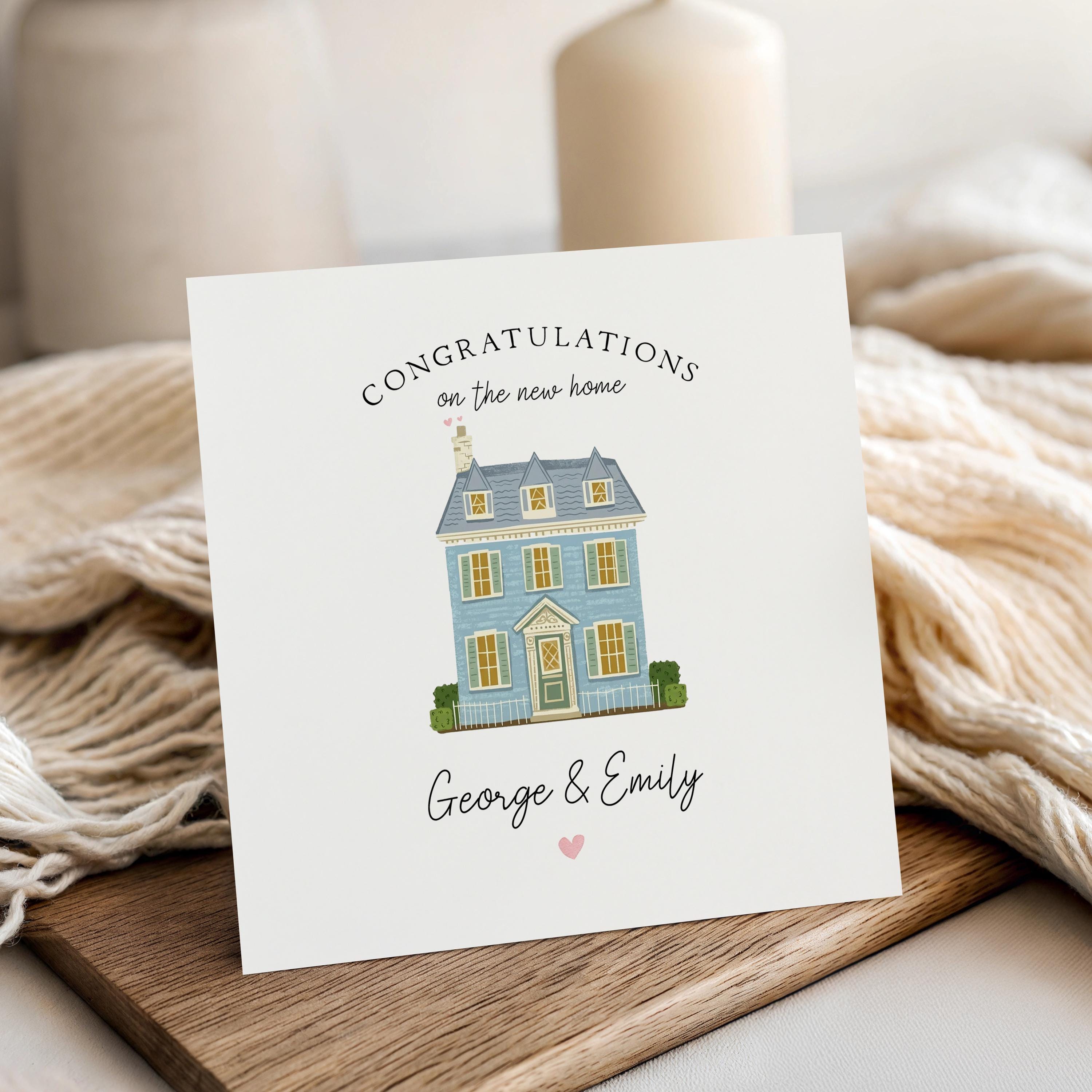 New Home Card -Housewarming Card- Personalised New Home Card For Friends, Family-Congratulations On Your New Home-Moving Card-New Home Gift