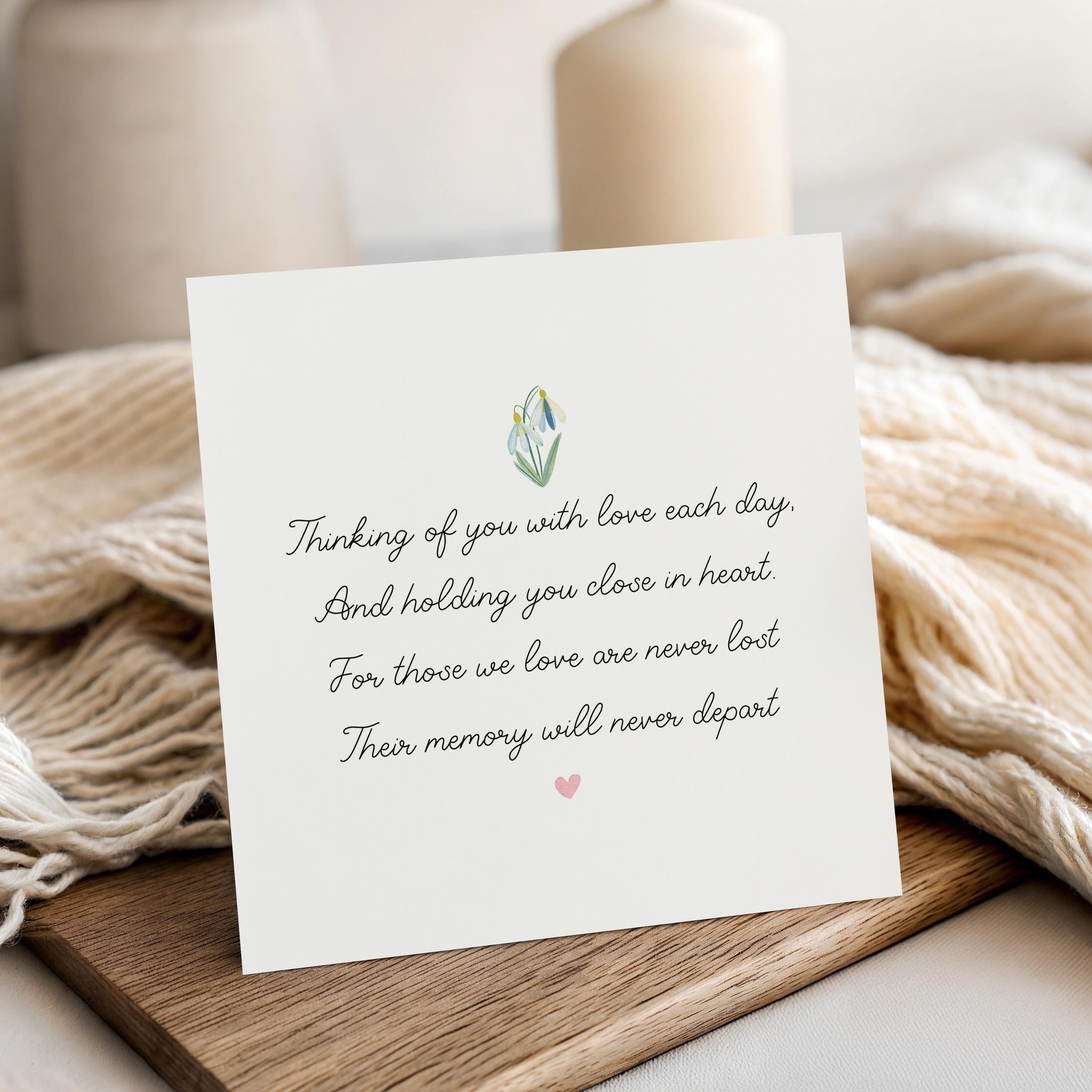 Sympathy Poem Card, Condolence Card ,Flower, Thinking Of You, Bereavement, Sorry For Your Loss, , For Family, Friends-Sympathy Gift