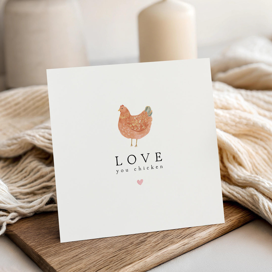 Anniversary Card, Card For Wife, Card For Husband, Card For Girlfriend Boyfriend, Love Card, Love You Chicken, Valentines Day Gift