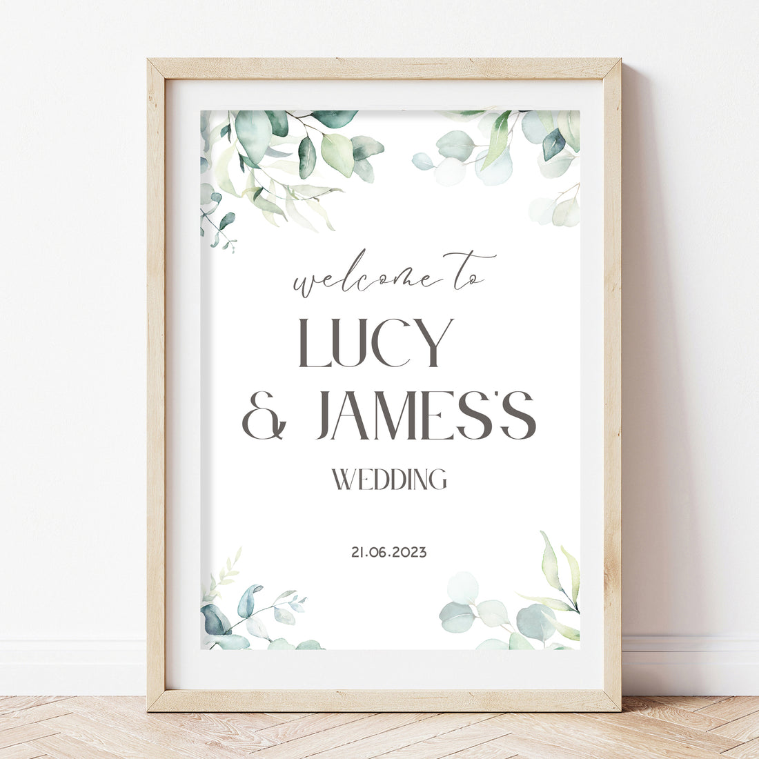 personalised Botanical WELCOME TO OUR WEDDING SIGN