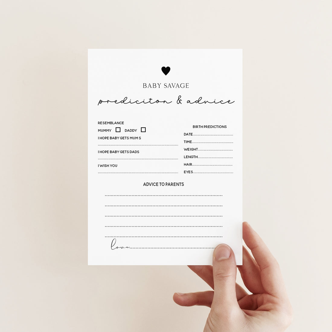 Personalised Minimal White Prediction & Advice To Parents Game