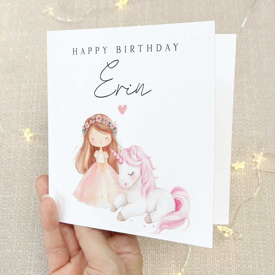 Personalised Unicorn Princess Birthday Card
