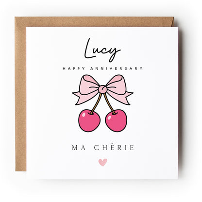 Ma Cherie Anniversary Card Personalised