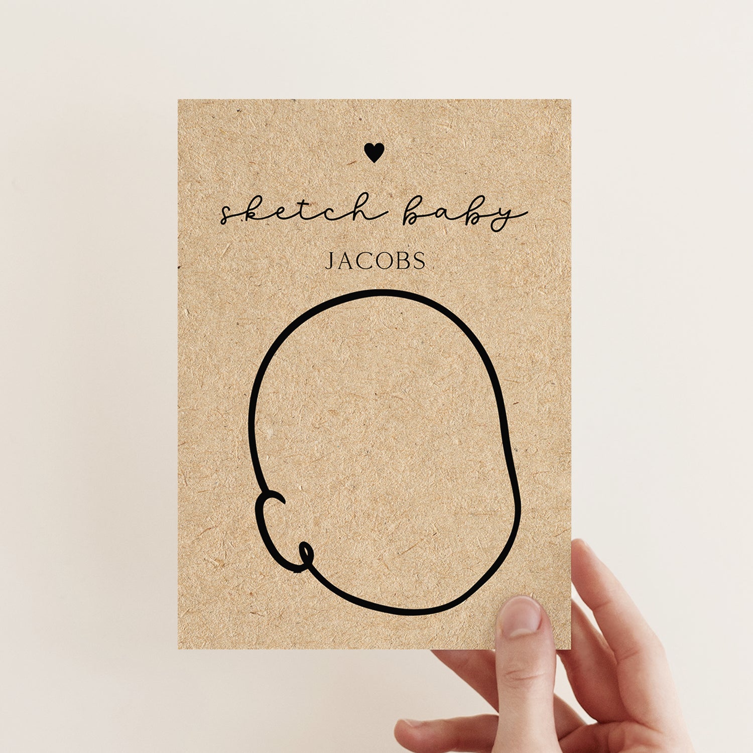 Personalised Minimalist Kraft Sketch The Baby Game