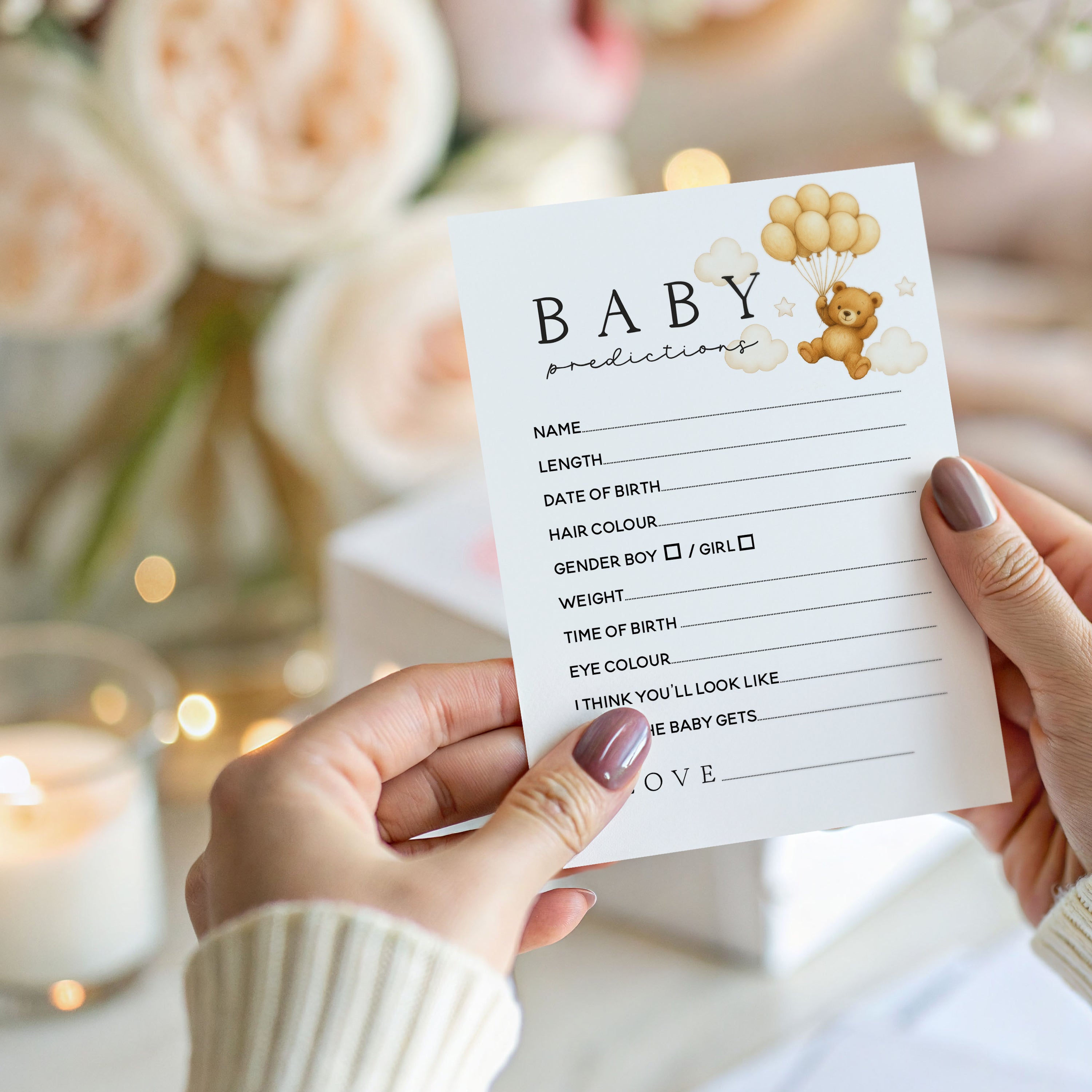 Cute Bear Baby Prediction Card A6