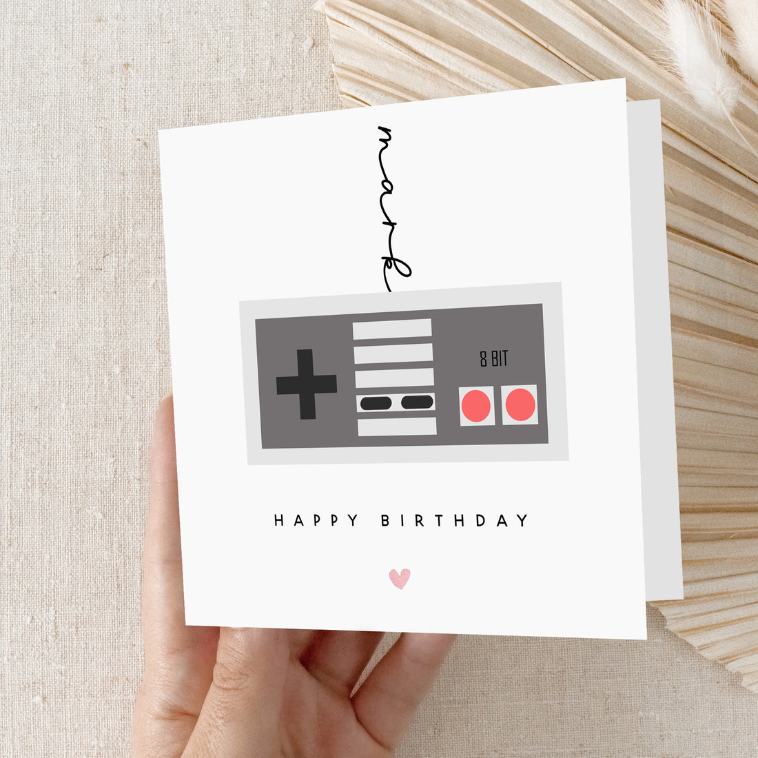 8 Bit Controller Personalised Birthday Card