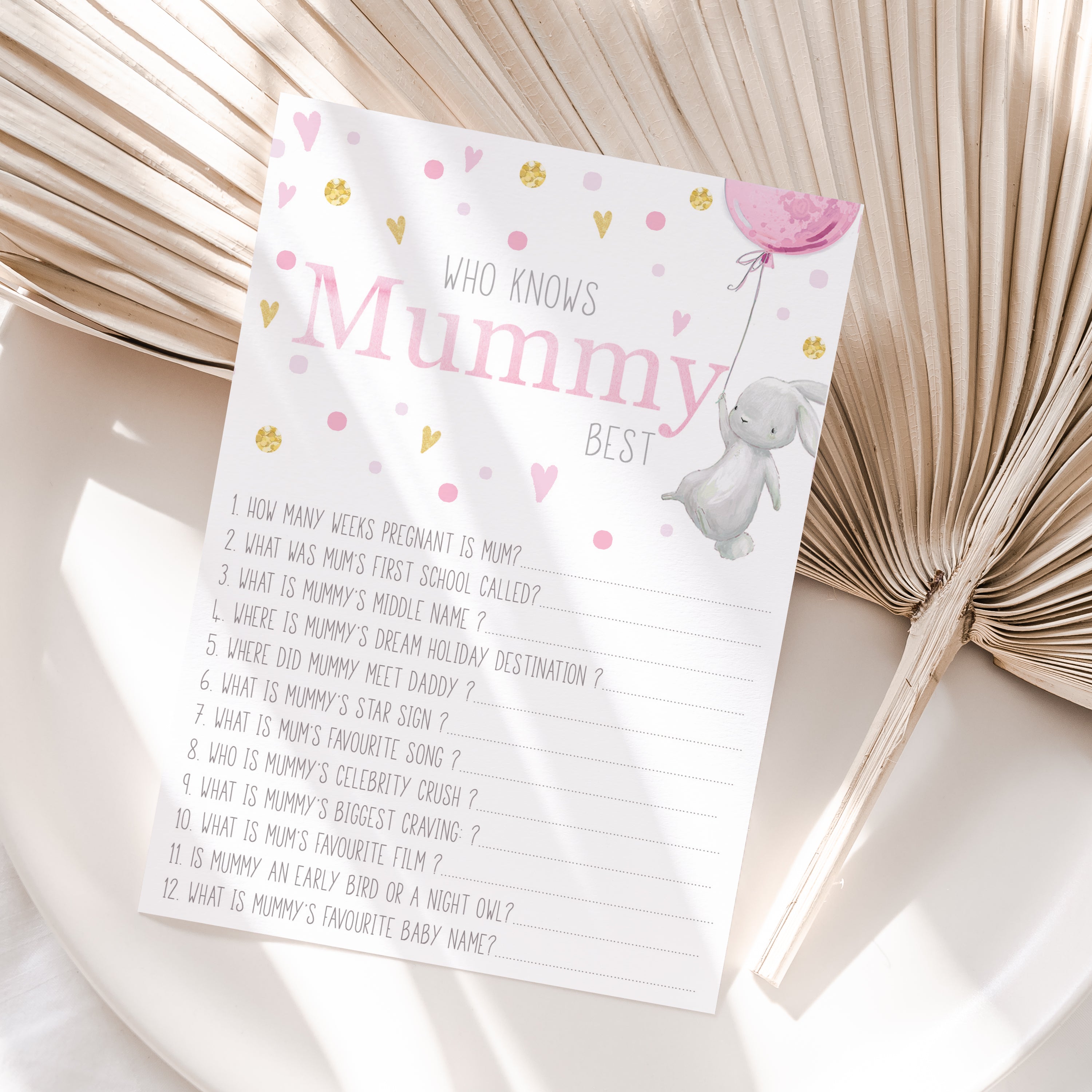 Pink Rabbit Who Knows Mummy Best Cards