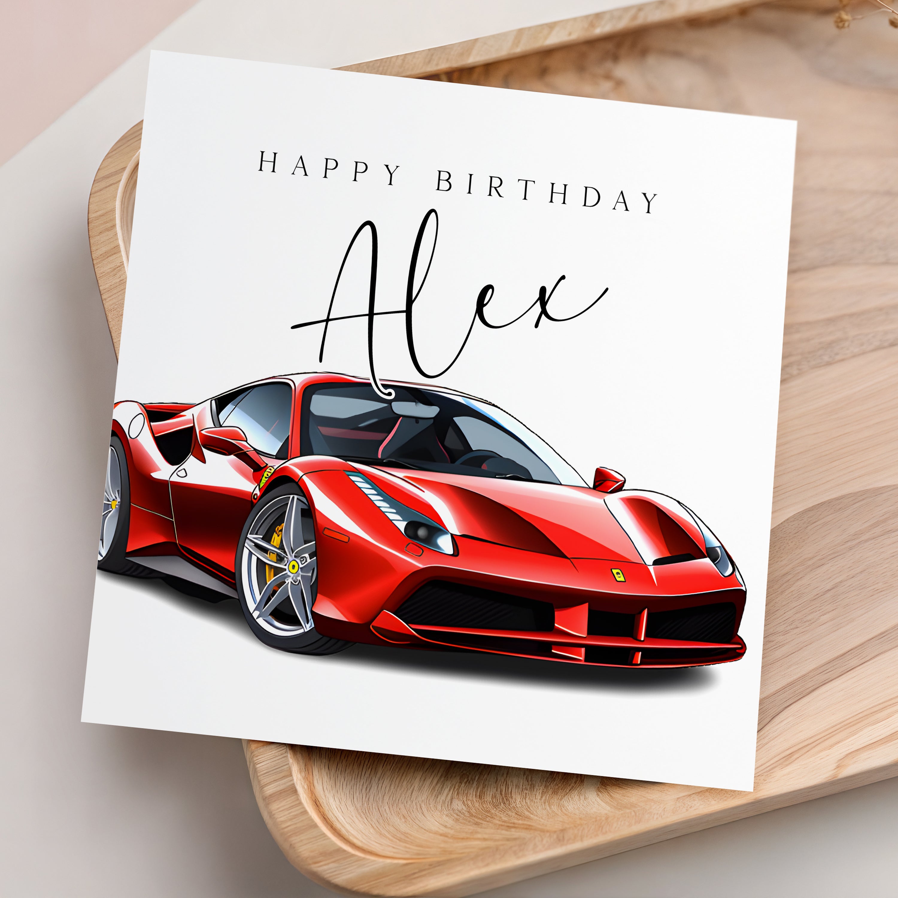Red Sports Car Birthday Card