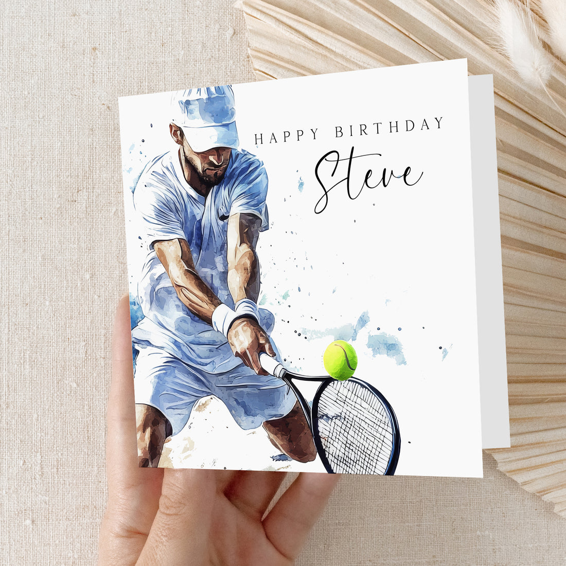 Personalised Tennis Player Birthday Card Style 2